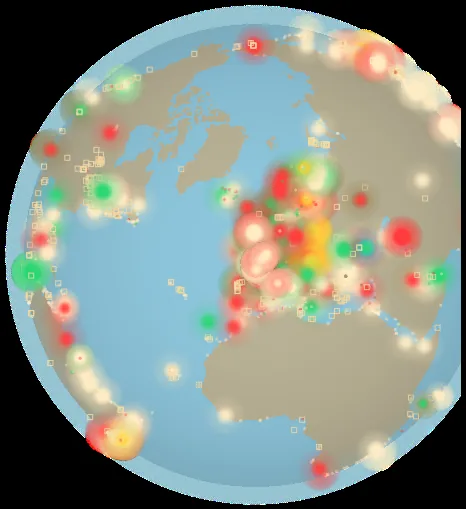OpenSeaMap world chart with sea-light marks